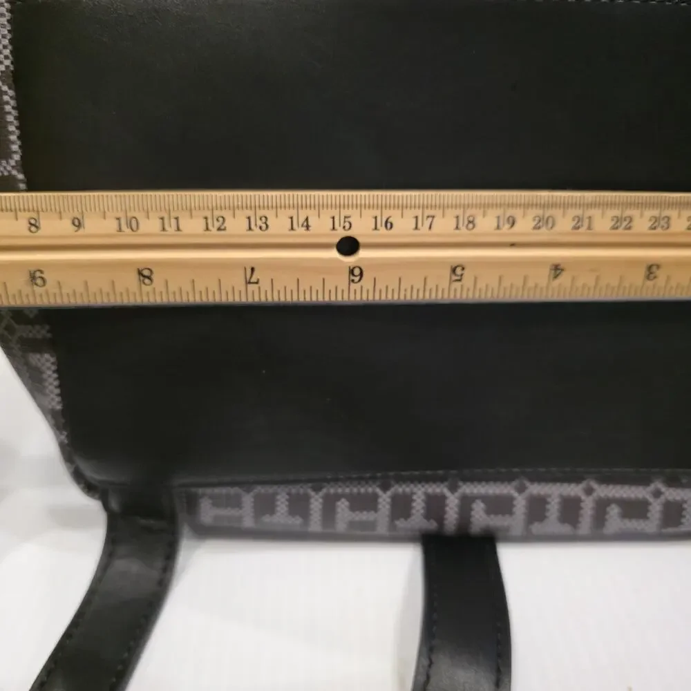 Tommy Hilfiger Women’s Backpack Bag, Black and Gray Logos, Top Flap drawstring